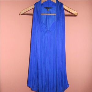 Banana Republic Royal Blue Sleeveless Pleated Blouse